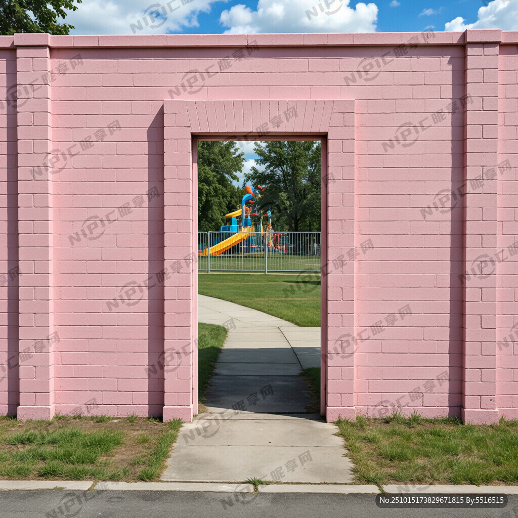 游乐园围墙 砖墙 粉刷过