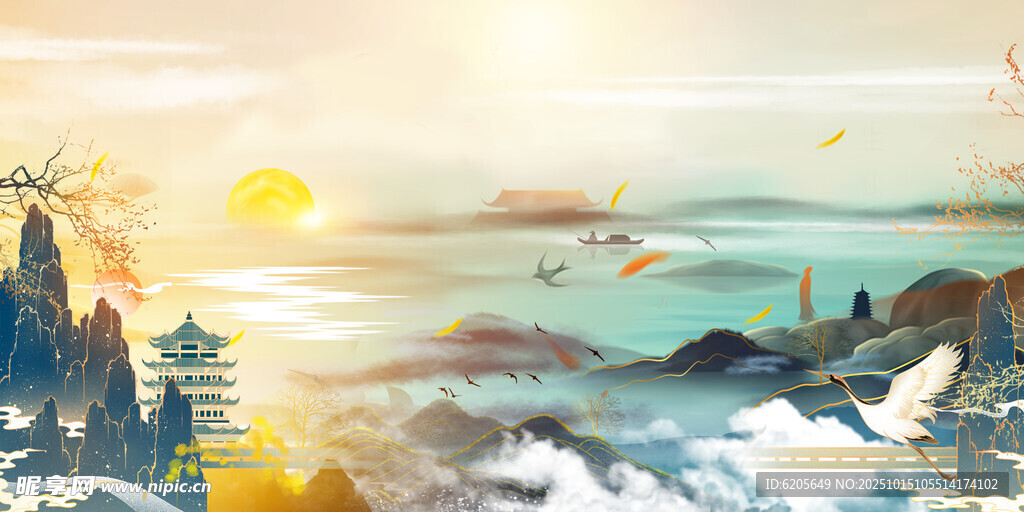 海上日出景观图