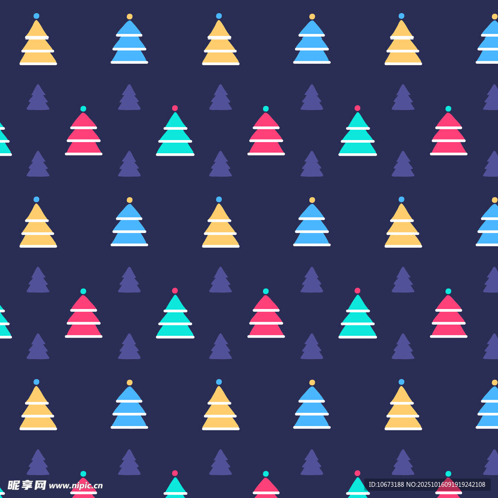 多彩圣诞树图案背景