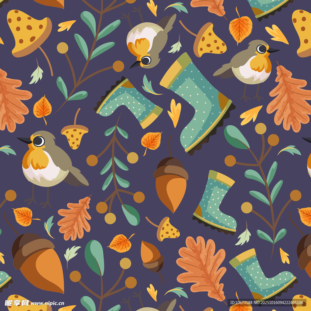 秋日元素插画