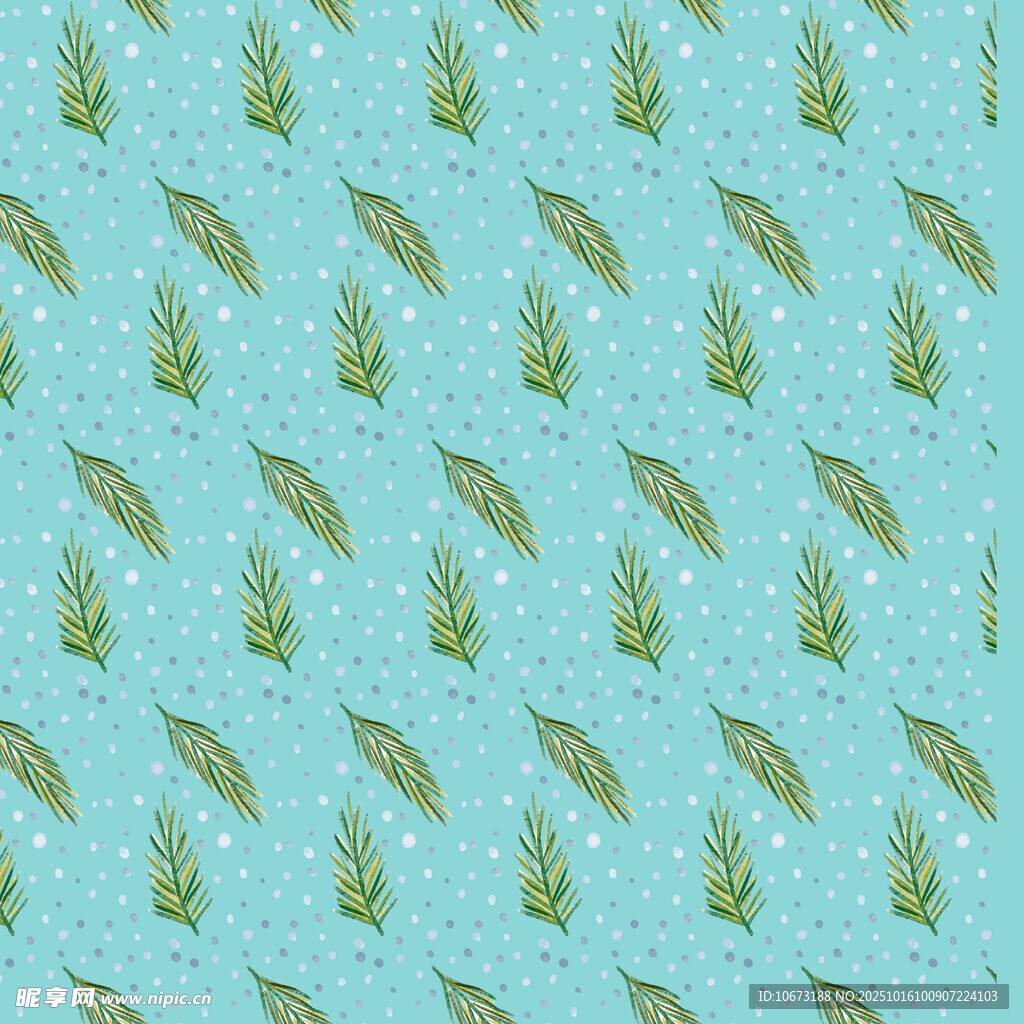 浅蓝色底小鱼水草图案