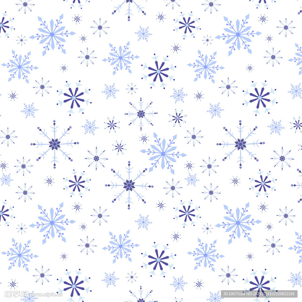 蓝色雪花背景图案