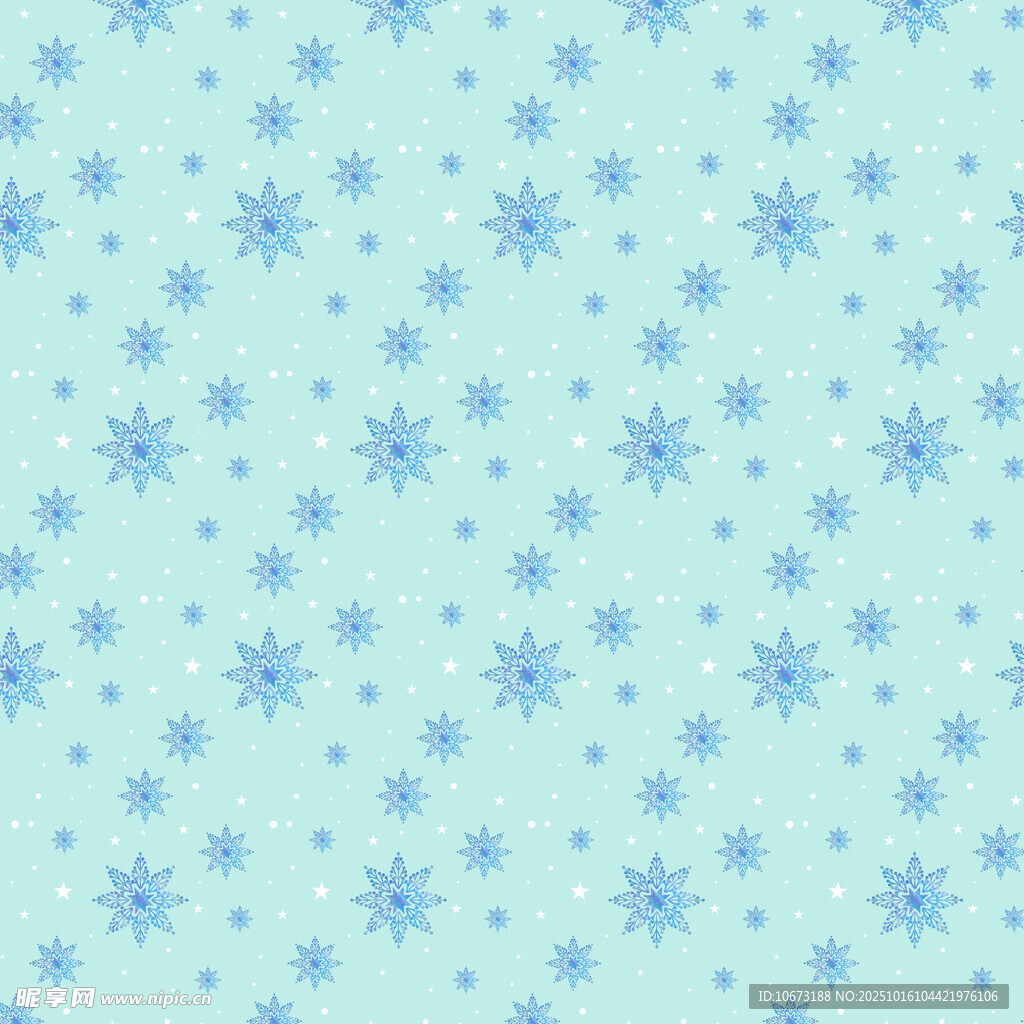 浅蓝色雪花图案背景