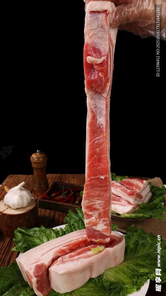 鲜切超长牛肉片展示