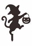 黑猫女巫提南瓜灯剪影