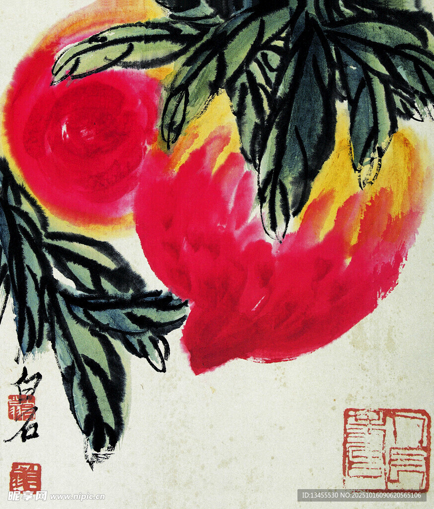 国画双桃图