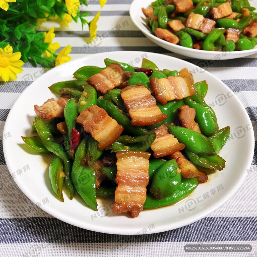 五花肉炒尖椒 高清 颜色鲜艳