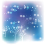 梦幻雪景中的静谧树木