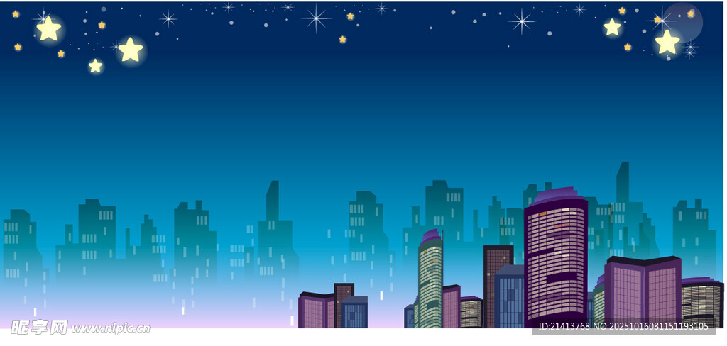 城市夜空下的璀璨景象