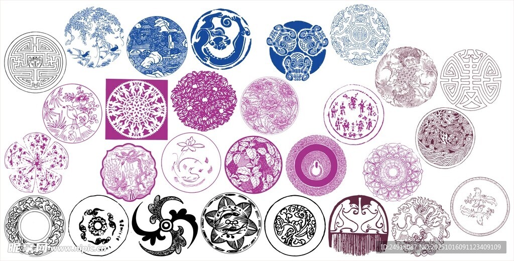 圆形花边 圆形边框 花边花纹