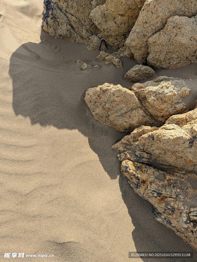 沙滩上的嶙峋石块