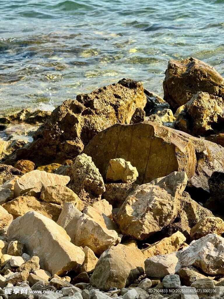 海边嶙峋岩石景观