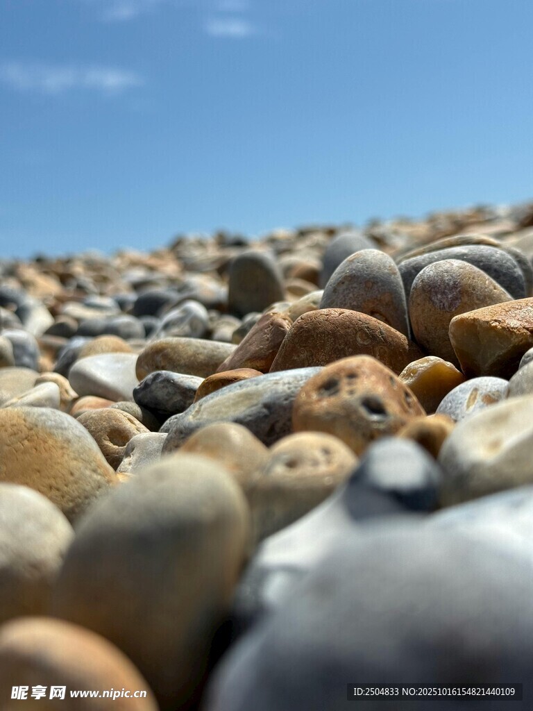 海边鹅卵石特写