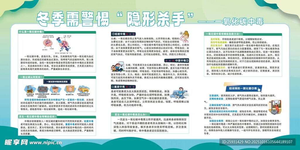 冬季需警惕一氧化碳中毒
