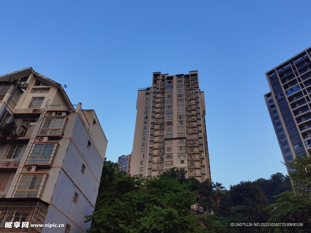城市中的高楼与周边建筑