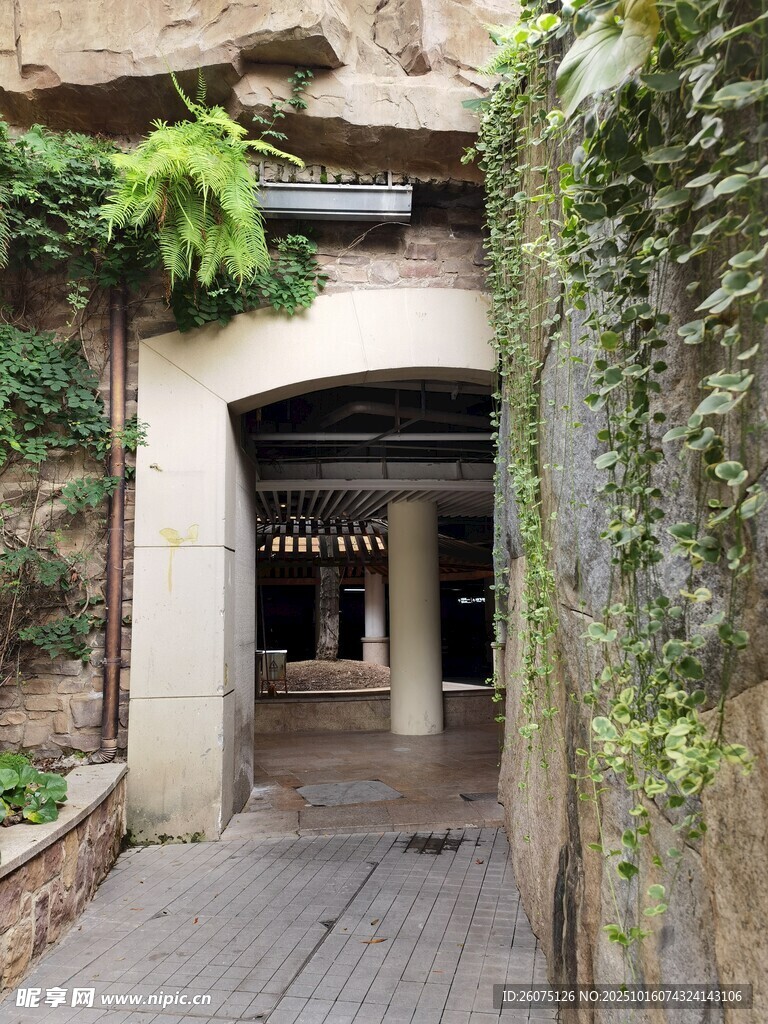 古雅门洞绿植环绕景致