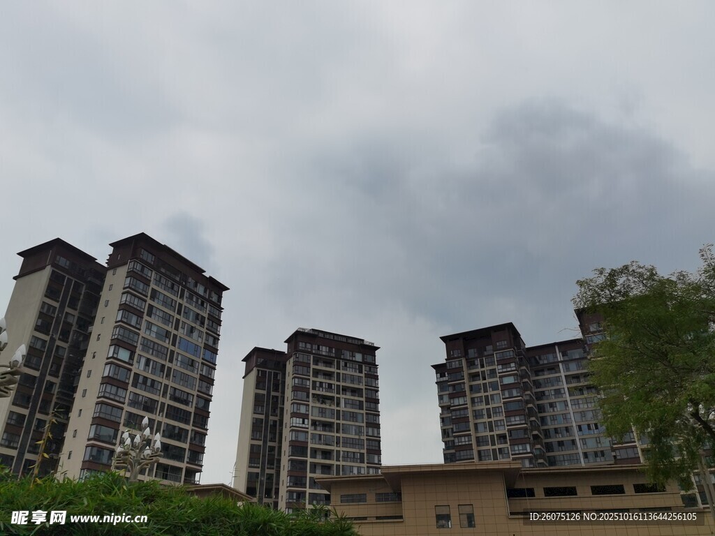 高楼林立的城市住宅区