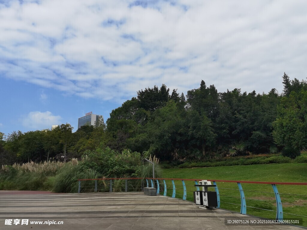 湖畔木栈道风景