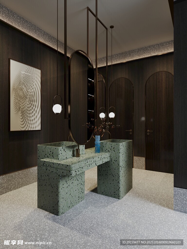 现代风格书房办公区域展示