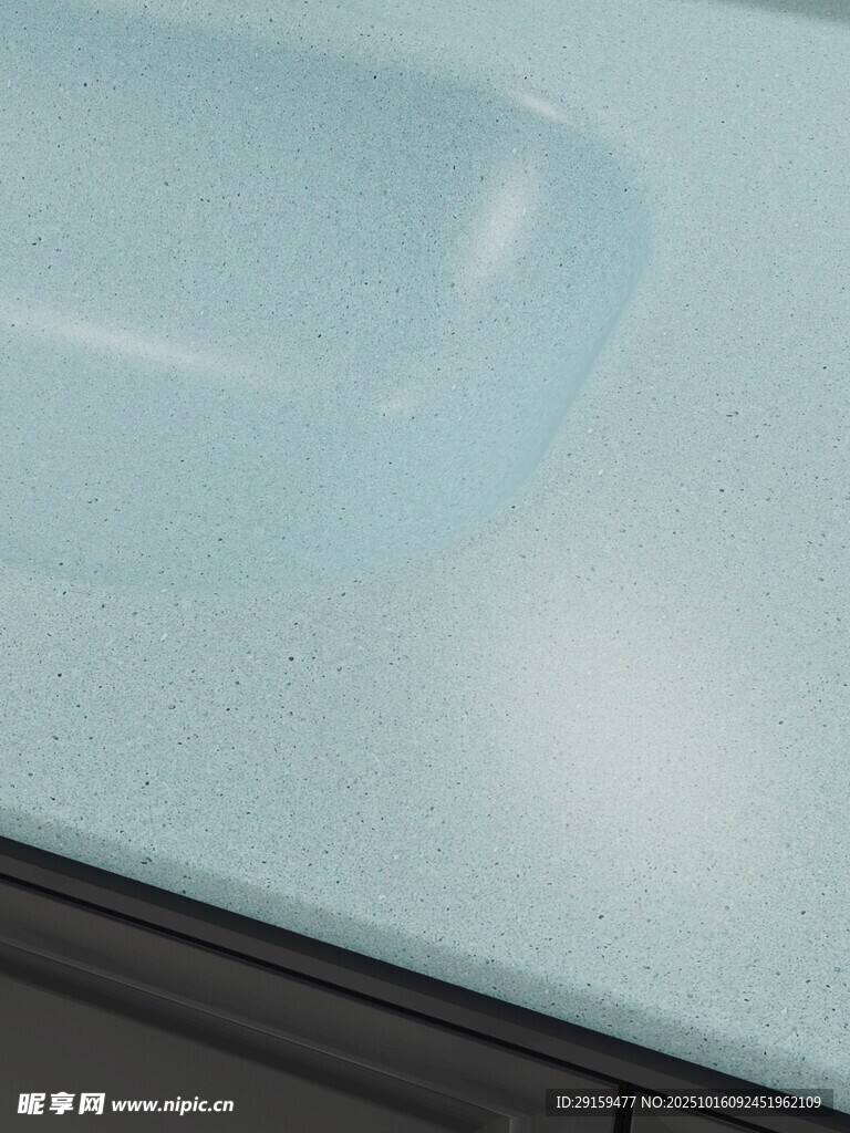 浅蓝色磨砂玻璃台面特写