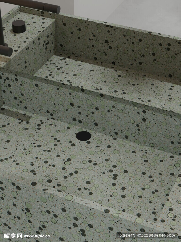 水磨石台阶纹理特写