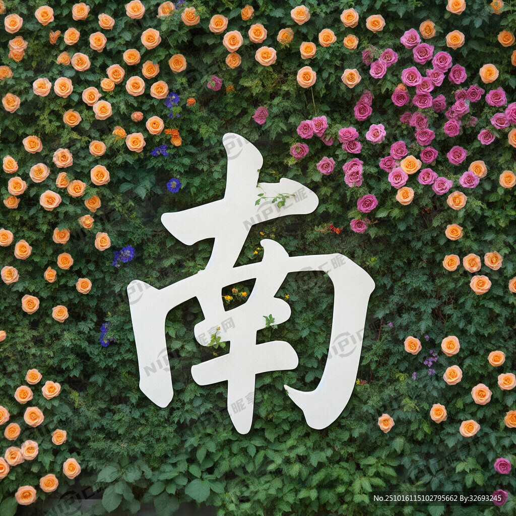 “南”“墙”字里面  铺满鲜花