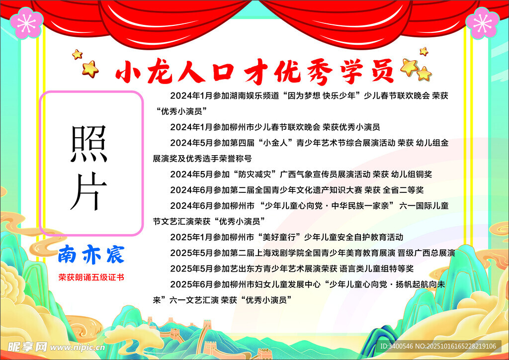 少儿口才优秀学员表彰