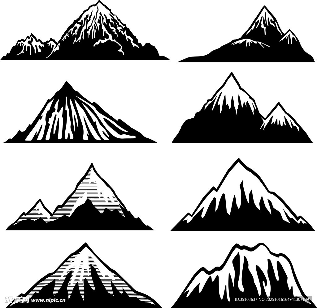 多样山峰矢量图案