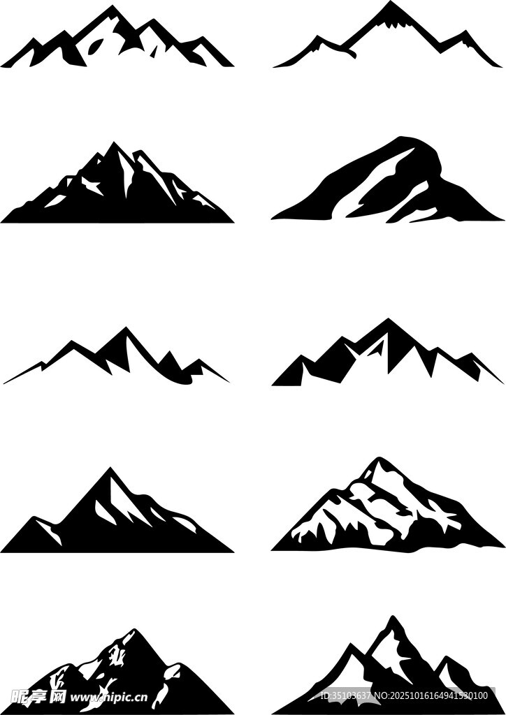 多样山峰剪影图案