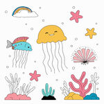 海底生物插画