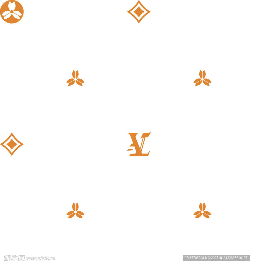 橙色几何图案无缝背景图