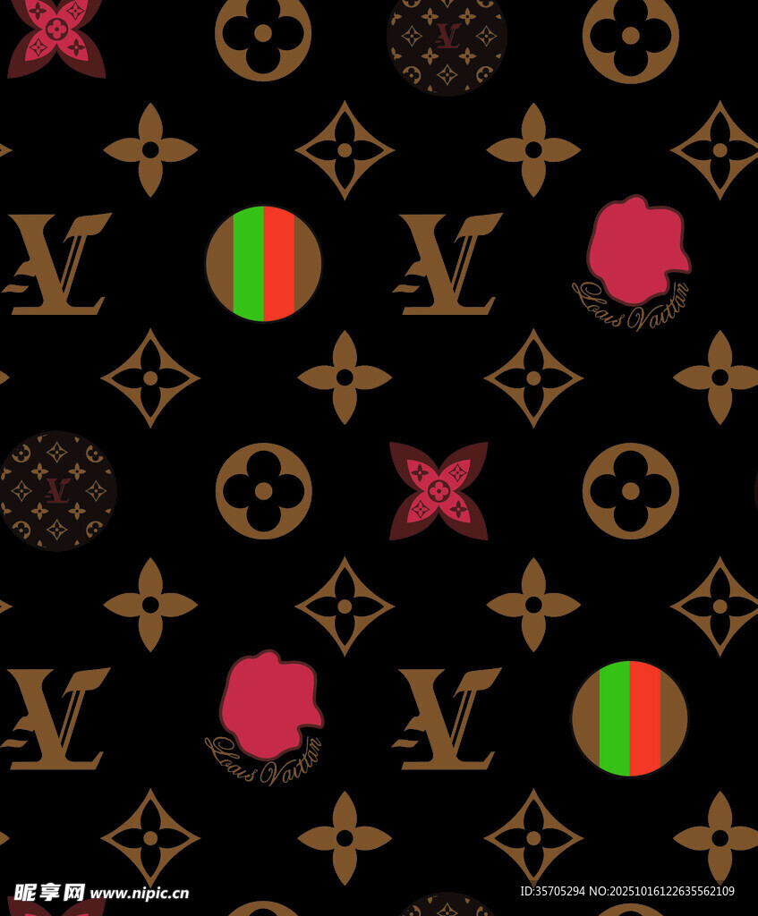 LV经典图案印花背景图
