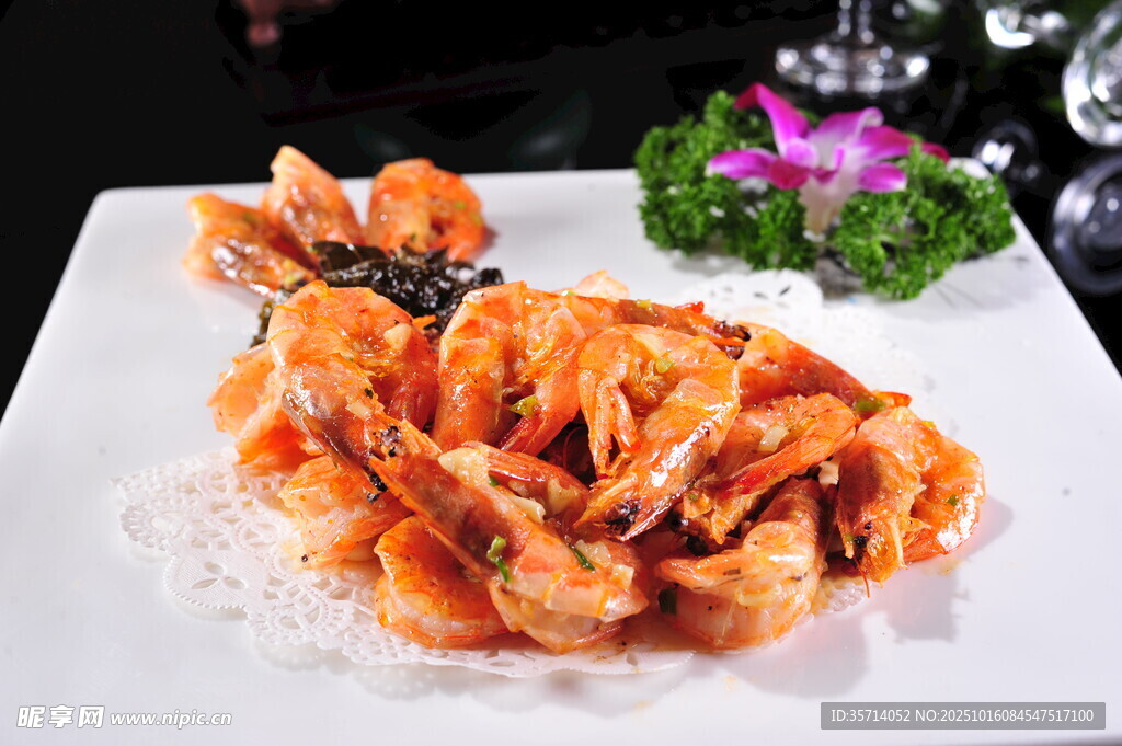 香酥炸虾摆盘精致