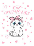 可爱猫咪公主形象插画