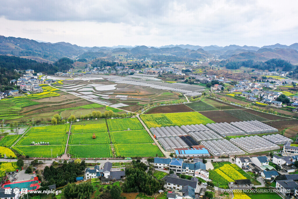 田园乡村俯瞰美景