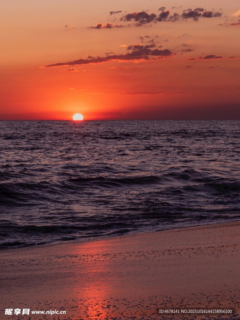 海边壮丽日落美景