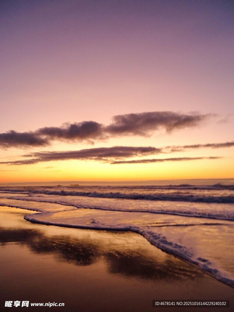 海边绝美日落倒影景观
