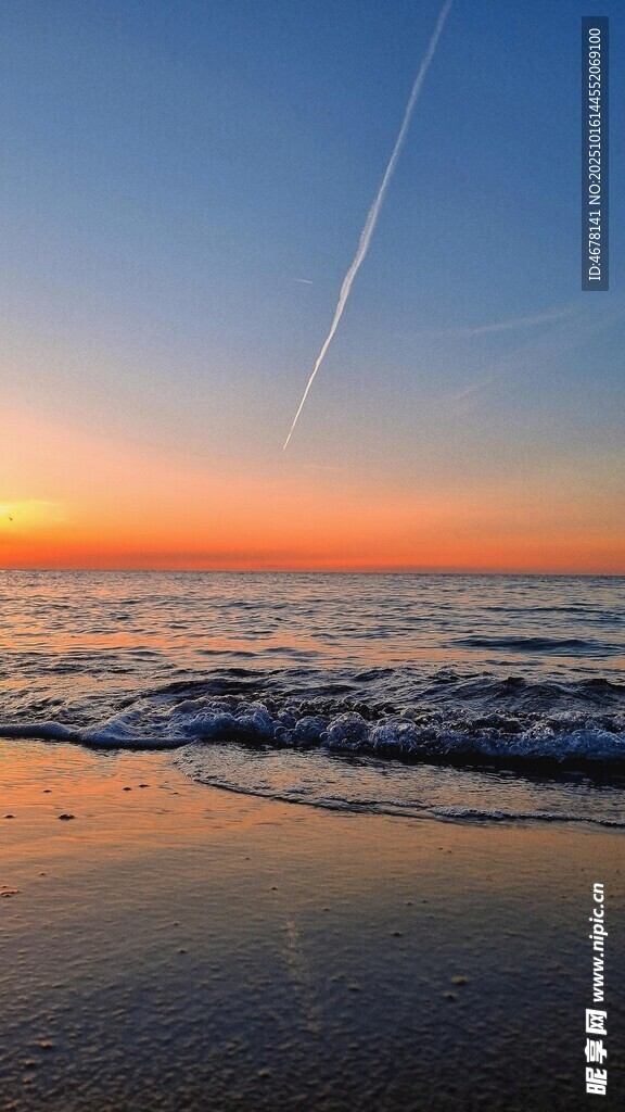 海边日落美景天际留痕