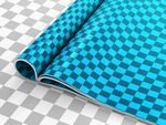 蓝色棋盘格图案卷材