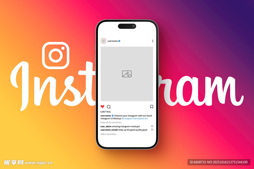 手机展示Instagram应用