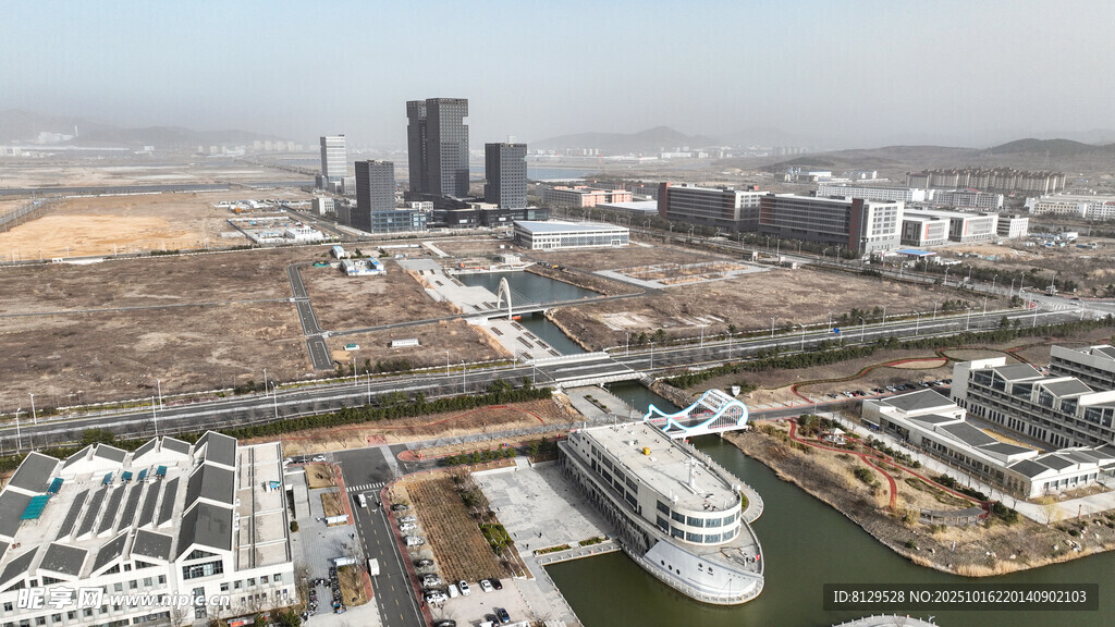 城市港口建筑景观俯瞰