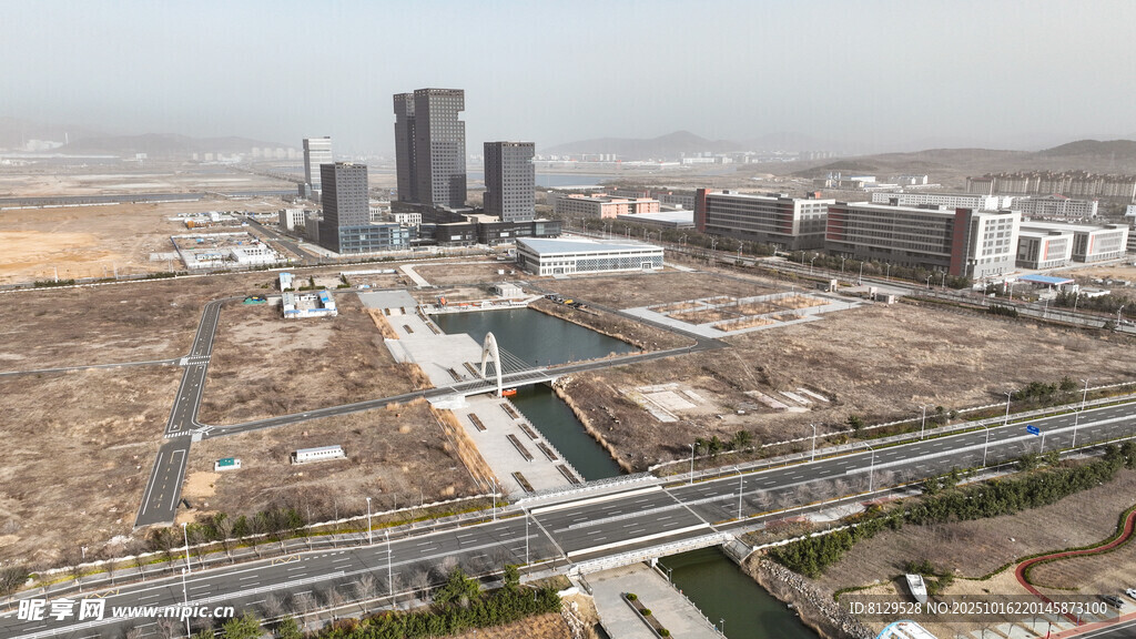 城市新区建设俯瞰景象