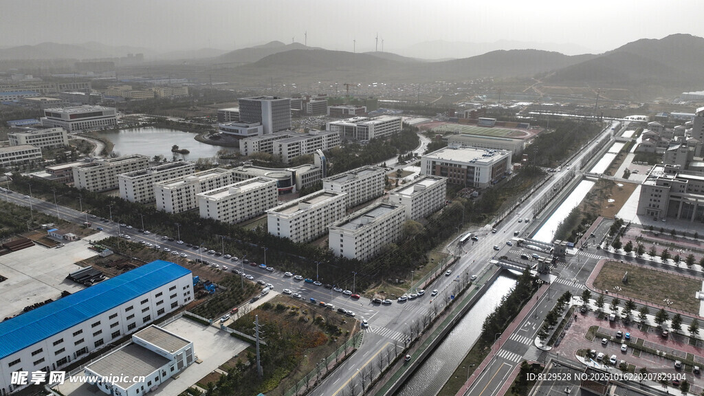 城市俯瞰景象建筑与道路