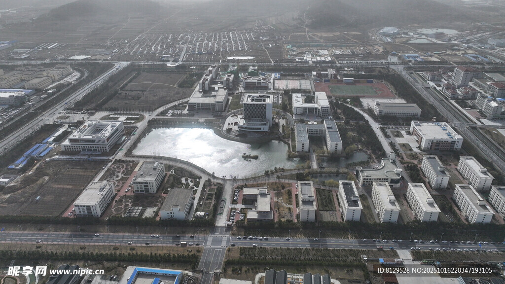 城市俯瞰景象建筑与道路
