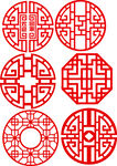 中式传统圆形窗棂图案
