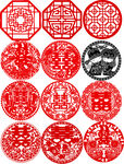 传统中式圆形花纹图案