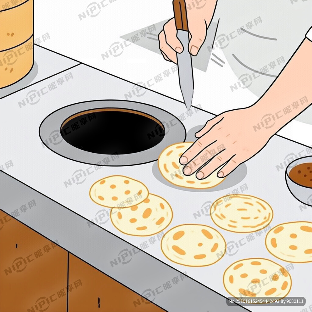 做烧饼的图