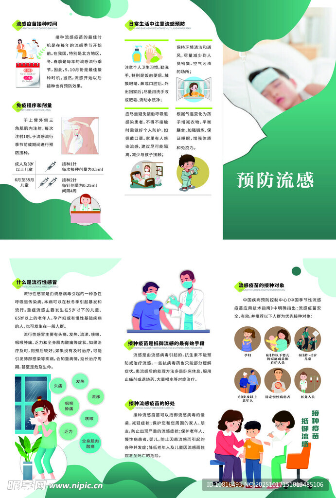 预防流感三折页