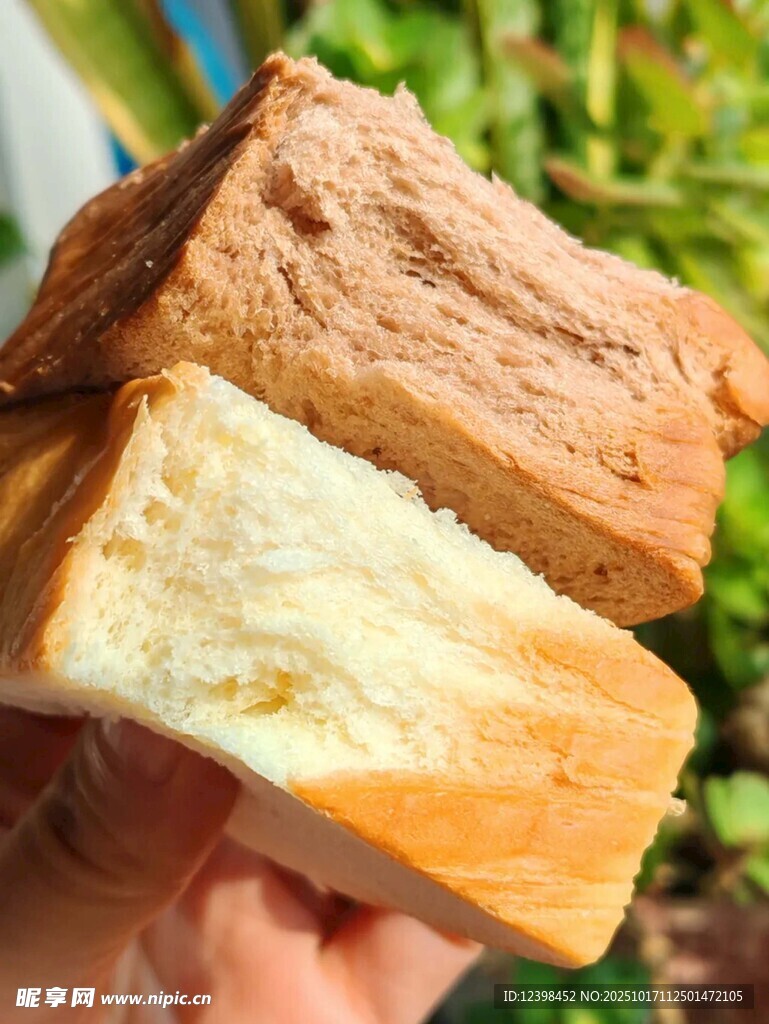 美味双色面包特写