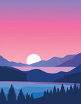 日落插图
